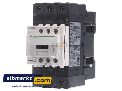 Front view Schneider Electric LC1D40AE7 Magnet contactor 40A 48VAC
