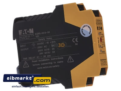 Ansicht links Eaton (Moeller) ESR5-NV3-30 Sicherheitsrelais verzgert 24VDC 