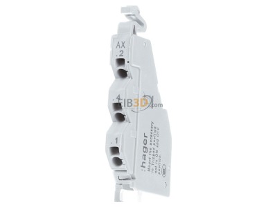 Front view Hager HXA021H Auxiliary contact block 1 NO/1 NC 
