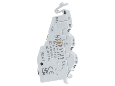 View on the left Hager HXA021H Auxiliary contact block 1 NO/1 NC 
