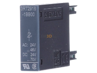 Front view Siemens 3RT2916-1BB00 Surge voltage protection 24...48VAC 
