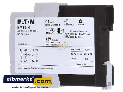 View on the right Eaton (Moeller) EMT6-K Motor temperature monitor 1 circuits 
