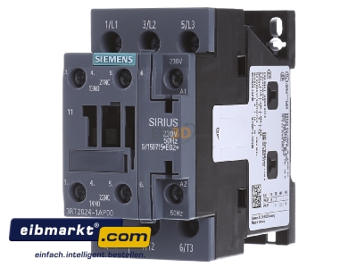 Frontansicht Siemens Indus.Sector 3RT2024-1AP00 Schtz 230VAC 5,5kW/400V 3p 