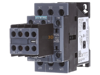 Front view Siemens 3RT2024-1AP04 Magnet contactor 12A 230VAC 0VDC 
