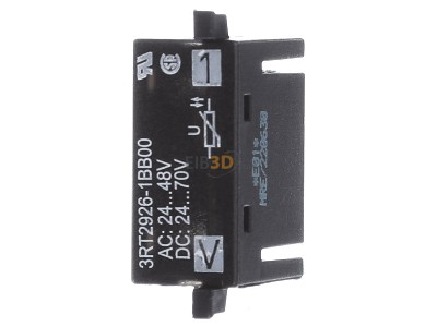 Front view Siemens 3RT2926-1BB00 Surge voltage protection 24...48VAC 
