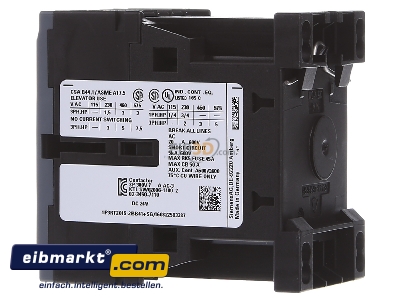 Ansicht rechts Siemens Indus.Sector 3RT20152BB41 Schtz 24DC 3KW/400V,1S,3p 3RT2015-2BB41
