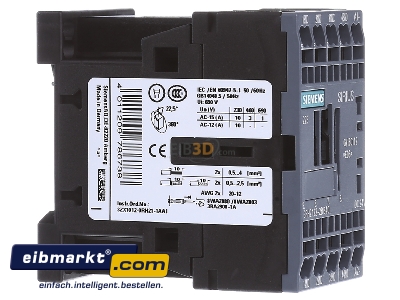 Ansicht links Siemens Indus.Sector 3RH2122-2BB40 Hilfsschtz 24DC 2S+2 S00 