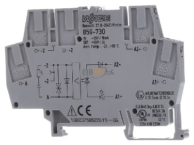 Ansicht hinten WAGO 859-730 Optokoppler-Klemme 24/3-30VDC 3A 