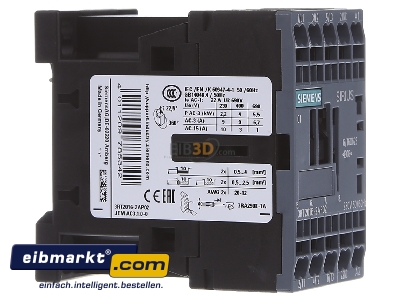 Ansicht links Siemens Indus.Sector 3RT20162AP02 Schtz 230AC 4KW 400V 1S 3p 3RT2016-2AP02