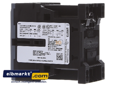 Ansicht rechts Siemens Indus.Sector 3RT20162AP02 Schtz 230AC 4KW 400V 1S 3p 3RT2016-2AP02