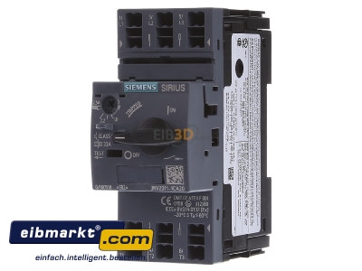 Frontansicht Siemens Indus.Sector 3RV2011-1CA20 Leistungsschalter Motor 1,8-2,5A S00 