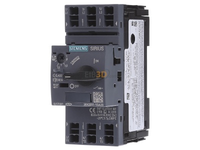 Frontansicht Siemens 3RV2011-1GA20 Leistungsschalter Motor 4,5-6,3A S00 