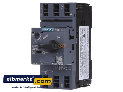 Frontansicht Siemens Indus.Sector 3RV2011-1JA20 Leistungsschalter Motor 7-10A S00 