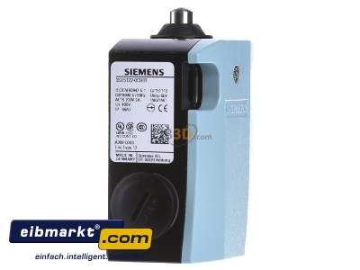 View on the left Siemens Indus.Sector 3SE5122-0CB01 Plunger switch IP66/IP67 
