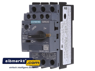 Frontansicht Siemens Indus.Sector 3RV20111BA15 Leistungsschalter Motor 1,4-2A 3RV2011-1BA15
