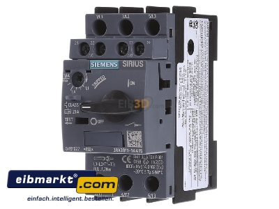 Frontansicht Siemens Indus.Sector 3RV2011-1AA15 Leistungsschalter Motor 1-1,6A 