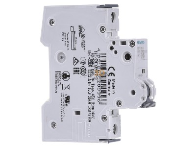 Ansicht links Siemens 5SY4102-5 LS-Schalter 10KA,1p,A,2A,T=70mm 