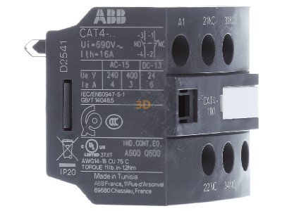 Ansicht links ABB CAT4-11M Hilfsschalter/Spulenblock 