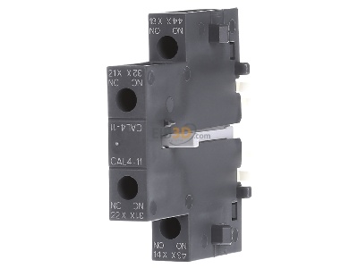 Front view ABB Stotz S&J CAL4-11 Auxiliary contact block 1 NO/1 NC 
