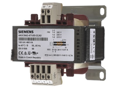 Front view Siemens 4AM3842-4TN00-0EA0 1Ph. Transformer, 4 AM3842-4TN00-0EA0
