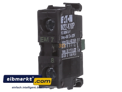 Back view Eaton (Moeller) M22-K10P Auxiliary contact block - 
