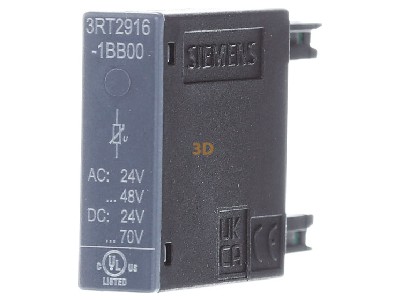 Frontansicht Siemens 3RT2916-1BB00-ZX90 berspannungsbegrenzer 24-48VAC 24-70VDC 