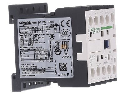 View on the left Schneider Electric LC1K1210B7 Magnet contactor 12A 24VAC 
