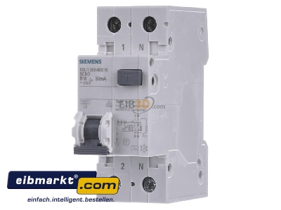 Frontansicht Siemens Indus.Sector 5SU1356-6KK16 FI/LS-Schutzeinrichtung B,16A,1+N,30mA,6kA 