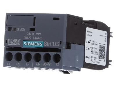 Front view Siemens 3RA2711-1AA00 Relay accessory 
