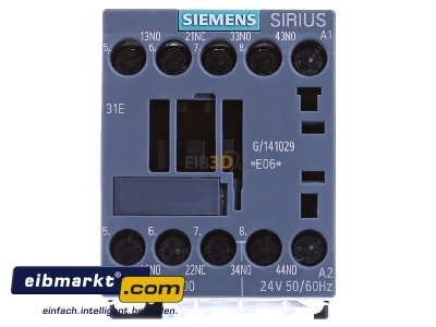 Frontansicht Siemens Indus.Sector 3RH2131-1AB00 Hilfsschtz 3S+1 24VAC 50/60Hz 