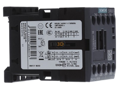 Ansicht links Siemens 3RH2131-1BE80 Hilfssch�tz 3S+1� 80VDC S00 