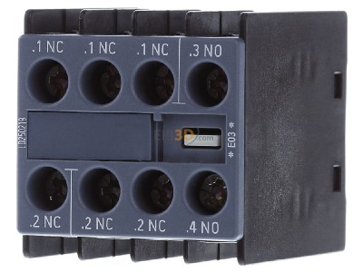 Frontansicht Siemens 3RH2911-1HA13 Hilfsschalterblock 1S+3 