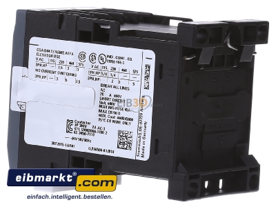 Ansicht rechts Siemens Indus.Sector 3RT2015-1AB01 Schtz 3kW/400V 1S 24VAC 
