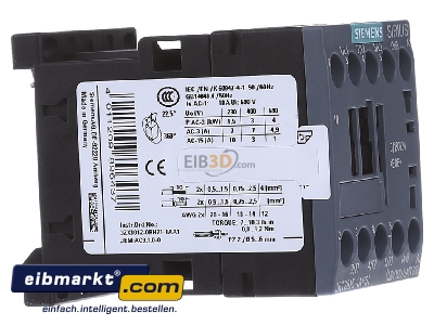 Ansicht links Siemens Indus.Sector 3RT2015-1AP61 Schtz 3kW/400V 1S 220VAC 