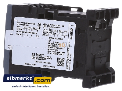 Ansicht rechts Siemens Indus.Sector 3RT2015-1AP61 Schtz 3kW/400V 1S 220VAC 