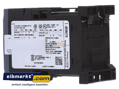 Ansicht rechts Siemens Indus.Sector 3RT2016-1AD01 Schtz 4kW/400V 1S 42VAC 