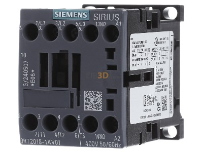Front view Siemens 3RT2018-1AV01 Magnet contactor 16A 400VAC 
