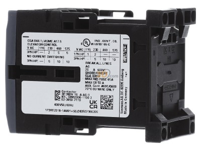 View on the right Siemens 3RT2018-1AV01 Magnet contactor 16A 400VAC 
