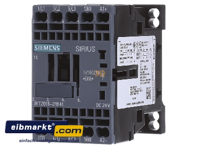Frontansicht Siemens Indus.Sector 3RT2018-2FB41 Schtz 7,5kW/400V 1S 24VDC 