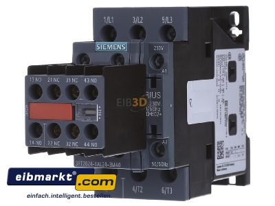 Frontansicht Siemens Indus.Sector 3RT2024-1AL24-3MA0 Schtz 5,5kW/400V 2S+2 S0 