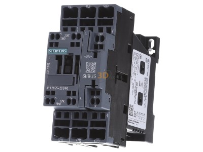 Front view Siemens 3RT2025-2BB40 Magnet contactor 17A 24VDC 
