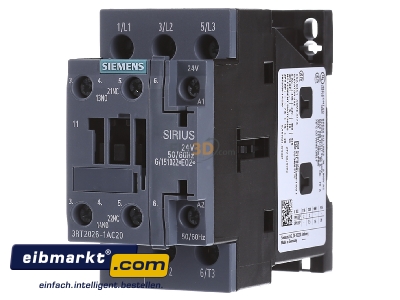 Frontansicht Siemens Indus.Sector 3RT2026-1AC20 Schtz 11kW/400V 1S+1 24V 