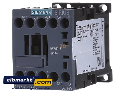 Frontansicht Siemens Indus.Sector 3RT2317-1BB40 Schtz 22A 24VDC 4S 