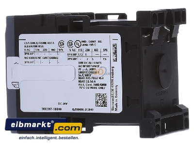 Ansicht rechts Siemens Indus.Sector 3RT2317-1BB40 Schtz 22A 24VDC 4S 