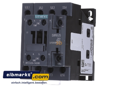 Frontansicht Siemens Indus.Sector 3RT2325-1AB00 Schtz 22kW/400V 35A 24VAC 