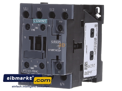Frontansicht Siemens Indus.Sector 3RT2325-1BB40 Schtz 22kW/400V 35A 24VDC 