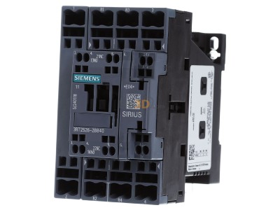 Front view Siemens 3RT2526-2BB40 Magnet contactor 25A 24VDC 
