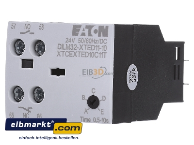 Front view Eaton (Moeller) DILM32XTED1110(RA24) Relapse-delayed timer block block - 
