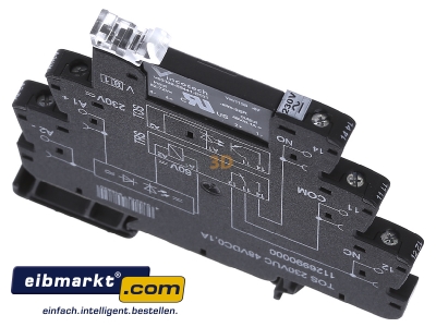 View up front Weidmller TOS 230VUC 48VDC0,1A Optocoupler 0,1A
