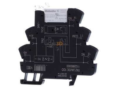 Front view Weidmller TRZ 24VDC 1CO Switching relay DC 24V 

